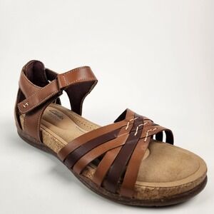 Women's Clarks Collection Roseville Cove Brown Leather Sandals 28220  Size 9.5 M